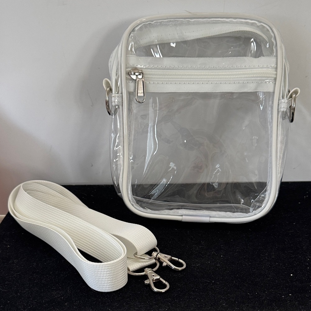 Elegant Black and Cream Women's Handbag plus clear bag -bundle collection set - Picture 12 of 13